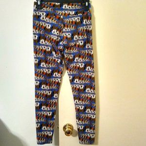 Gently Used OS LuLaRoe Blue Colored Leggings With Minnie Mouse